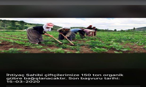 ORGANİK GÜBRE HİBELERİMİZ 2020